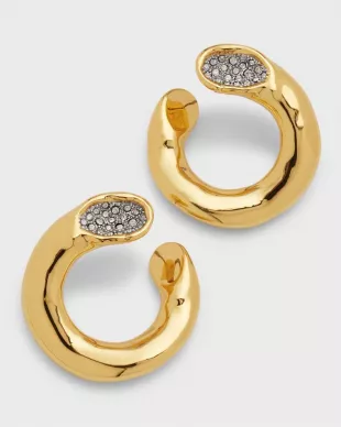 Solanales Crystal Front-Facing Hoop Earrings