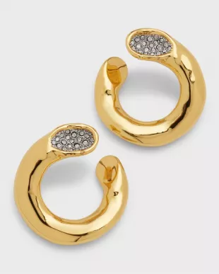 Solanales Crystal Front-Facing Hoop Earrings