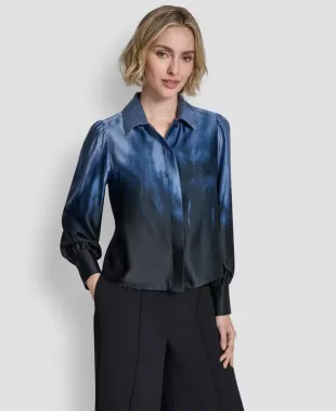 Balloon-Sleeve Blouse