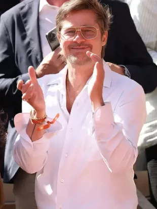 Brad Pitt 2026 French Open White Shirt