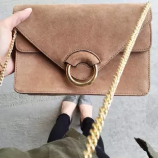Italian Suede Accordion Bag