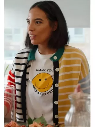 Danielle Olivera In The City S01 Colorblock Striped Cardigan