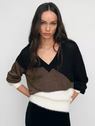 Harley Sweater in Black/White/Metallic