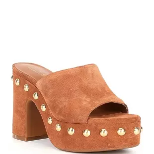 Alliah Suede Studded Platform Sandals