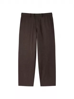 Relaxed-Fit Wool Check Trousers