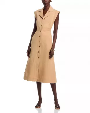 Orla Midi Dress in Khaki