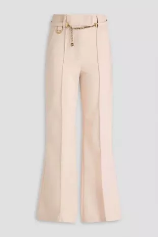 Zimmermann Luminosity Belted Wool-Blend Flare Trousers