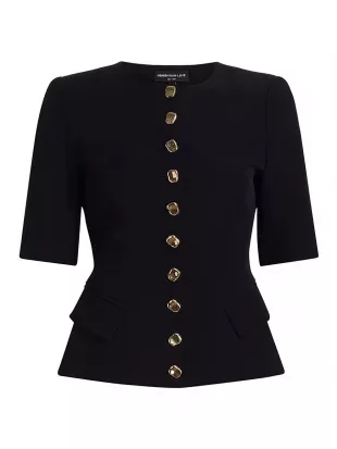 Adriana Crêpe Jacket in Black