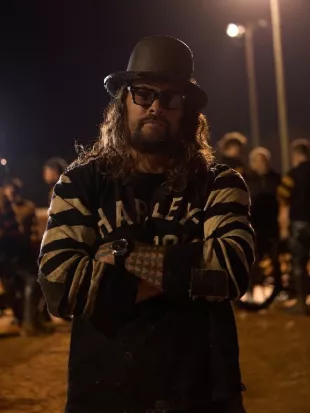 Jason Momoa On The Roam S02 Striped Sleeve Sweatshirt