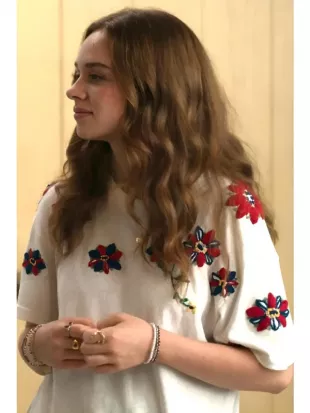 Every Year After 2026 Percy Fraser White Floral Tee
