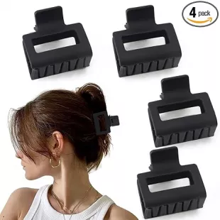 Matte Hair Clips Set: 4 PCS 2" Square Claw Clips