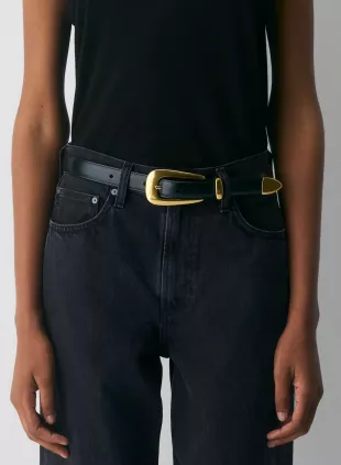 Idol Solid Brass Leather Belt