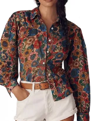 Percy Fraser Every Year After Floral Blouse