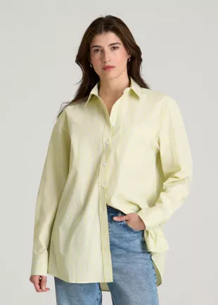 Oversized Poplin Button Shirt for Tall Women