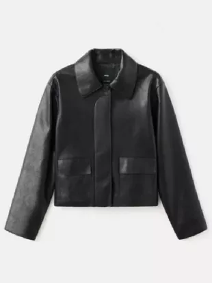 Eleanor Tomlinson The Fortune 2026 Black Leather Jacket