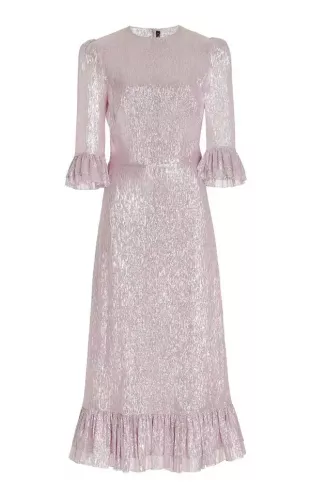 The Falconetti Metallic Chiffon Midi Dress