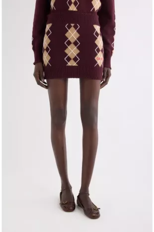 Argyle Wool & Cashmere Miniskirt
