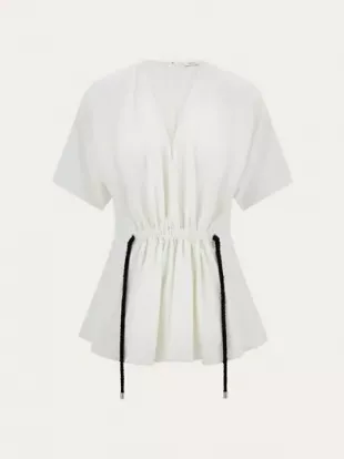 Viscose Top with Gathered Waist
