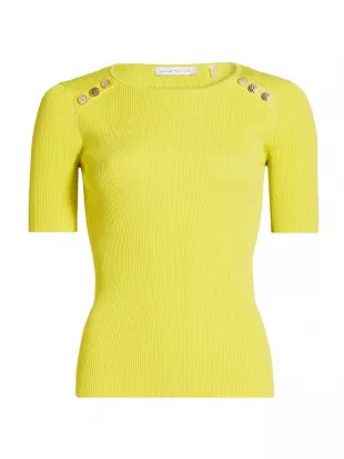 The Gemma Button-Shoulder Sweater Top
