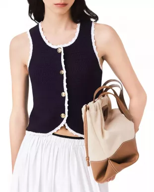 Knit Top with Crochet Trim