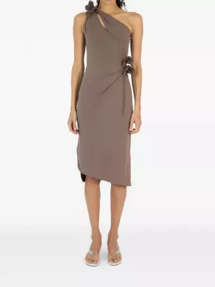 Asymmetric Mini Flower Gown