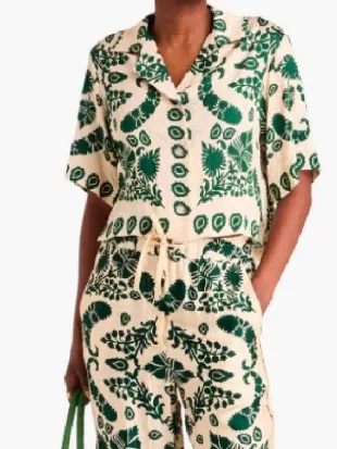 Every Year After 2026 Aurora Perrineau Green Floral Shirt