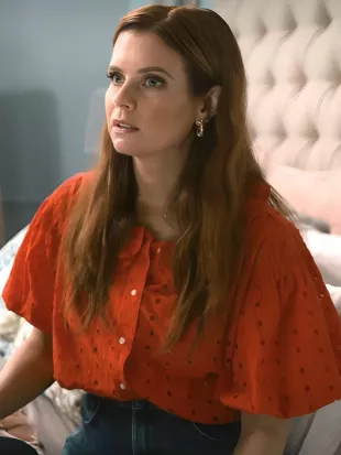 Sweet Magnolias S05 Maddie Townsend Eyelet Puff Sleeves Top