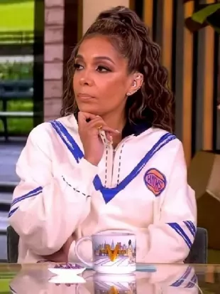 The View Sunny Hostin White Varsity Sweater
