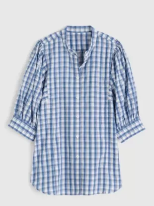 Maddie Townsend Sweet Magnolias S05 Puff Sleeve Plaid Shirt