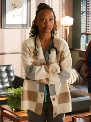 Brilliant Minds S2 Ashleigh LaThrop Colorblock Cardigan