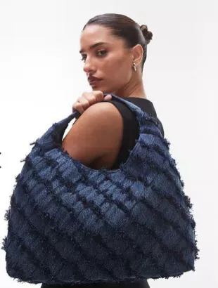 & Other Stories Braided Denim Tote Bag