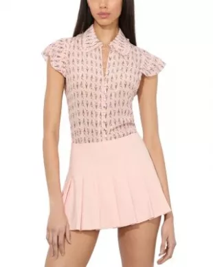 Martel Ice Cream-Print Silk Blouse
