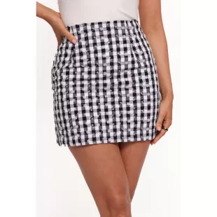 Clement Mini Skirt in Black White Gingham