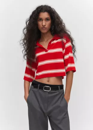 Striped Polo-style Sweater
