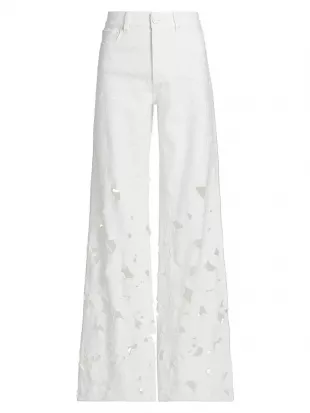 Weezy High-Rise Embroidered Eyelet Jeans