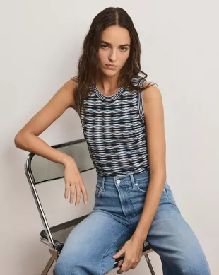 Jerrel Striped Cotton Knit Tank