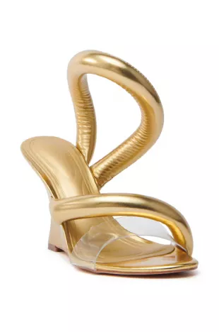 Minoru Gold Wedge Sandal