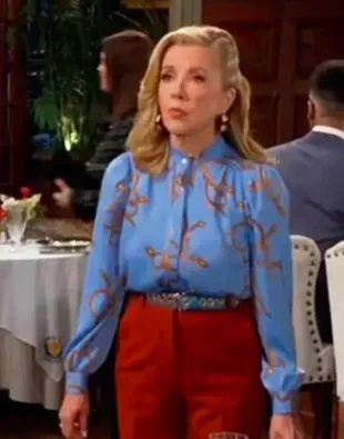 The Young and the Restless 2026 Nikki Newman Chain Printed Blouse