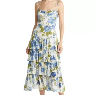 Kesia Lucca Floral Print Midi Dress