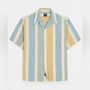 Cropped Relaxed Fit Rayon Capri Shirt