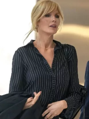 Dutton Ranch 2026 Beth Dutton Black Striped Shirt