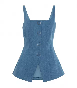 Liana Tailored Stretch-Cotton Top