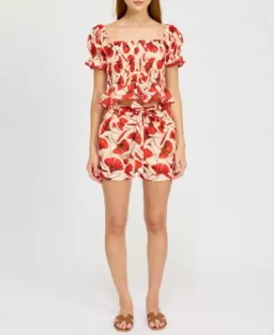 Josie Crop Top & Josie Belted Shorts