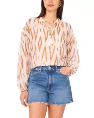 Tasseled Tie Neck Top
