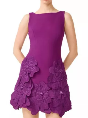 Najah Jackson Beyond The Gates Purple Floral Applique Dress