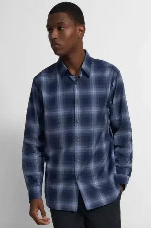 Theory Irving Flannel In Baltic Multi