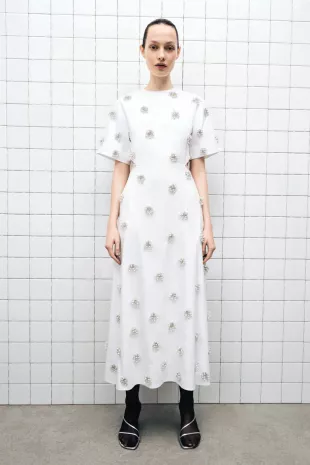 Starla Beaded Cotton Cut-Out Maxi Dress