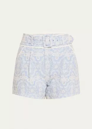 Hobbes Belted Eyelet Shorts