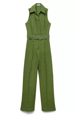 Linen Jumpsuit with Belt