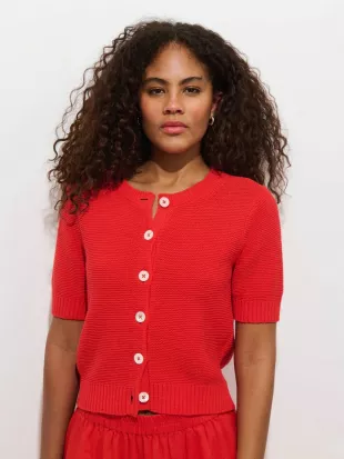 Elle Cardigan In Linen Cotton